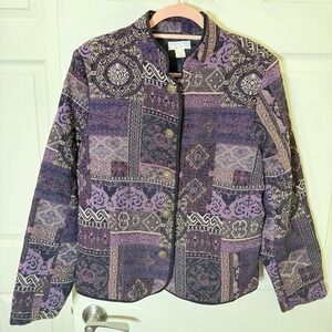 Christopher And Banks Tapestry Blazer Women's‎ Xl Artistic Abstract Patchwork